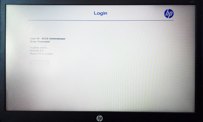 пароль на BIOS ноутбука HP
